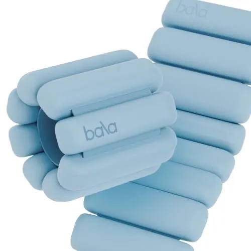 Bala Bangles Wrist & Ankle Weights for Women & Men (Sea) - 3 lb Adjustable Silicone Weighted Bracelet Set for Gym, Yoga, Pilates, Cardio & Strength Training - Wearable Arm & Leg Workout Weights
