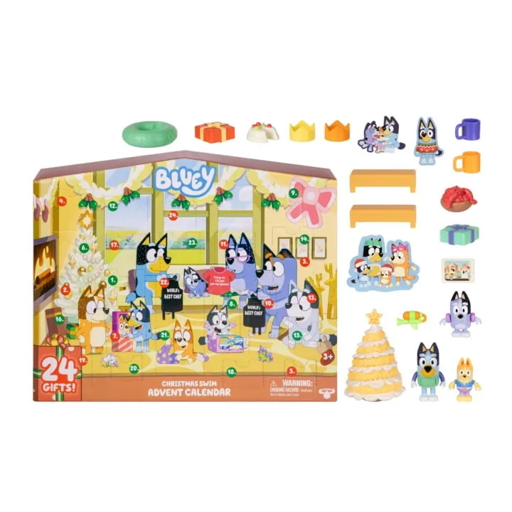 Bluey's Christmas Swim Advent Calendar.
18 Accessories And 3 Stickers To Reveal