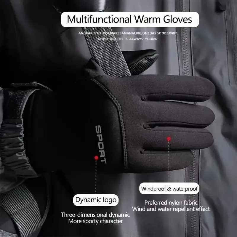 Winter Outdoor Insulated Gloves For Sports, Cycling, Skiing, And Touchscreen Waterproof Gloves 🧤