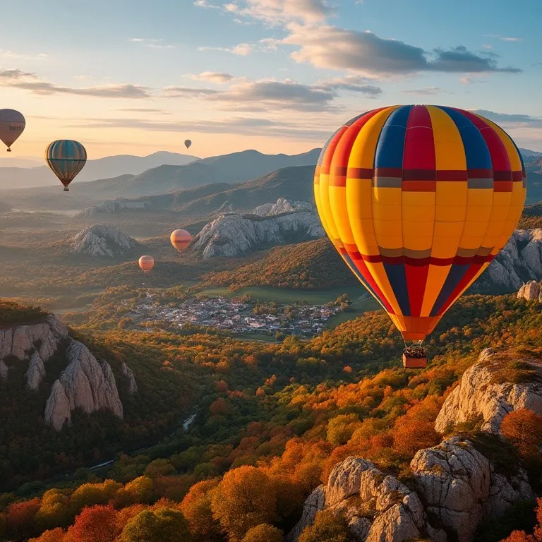 Enjoy the vibrant colors of nature from a hot air balloon 🎈