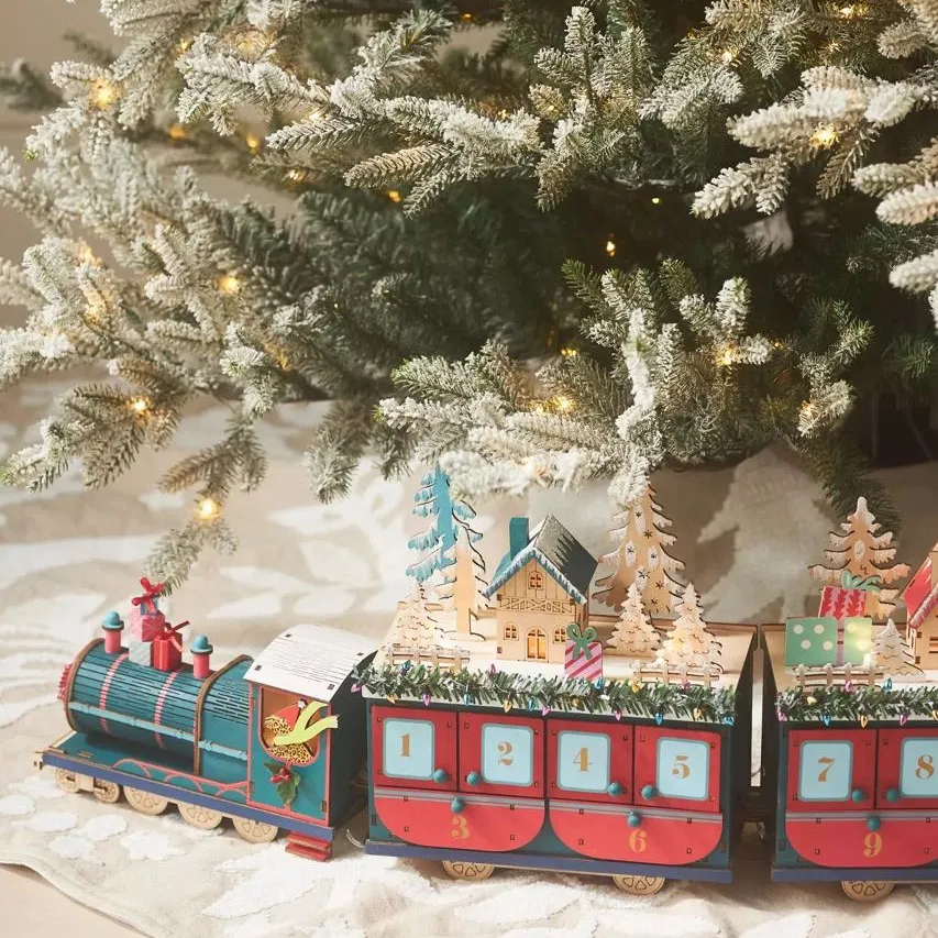 Light-Up Wooden Train Advent Calendar ๐