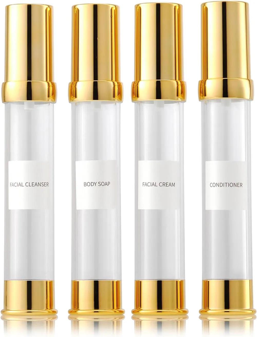 Golden Airless Pump Bottle Travel Set
