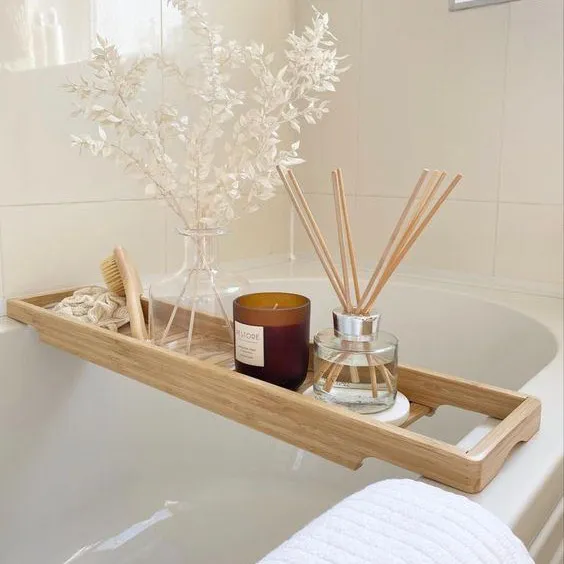 Bamboo Bathtub Tray 🎋🌺
