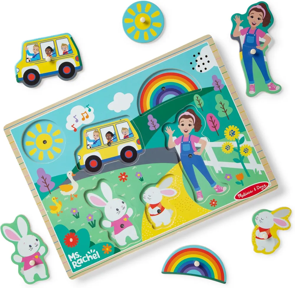 Melissa & Doug Ms. Rachel Wooden Song Peg Puzzle 🧩 