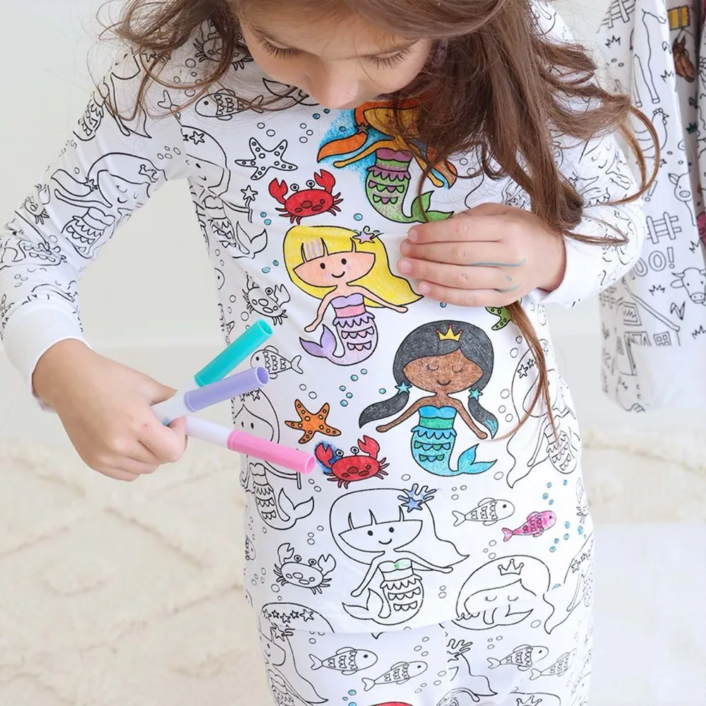 Colorable Two Piece Pajama Set 🎨 