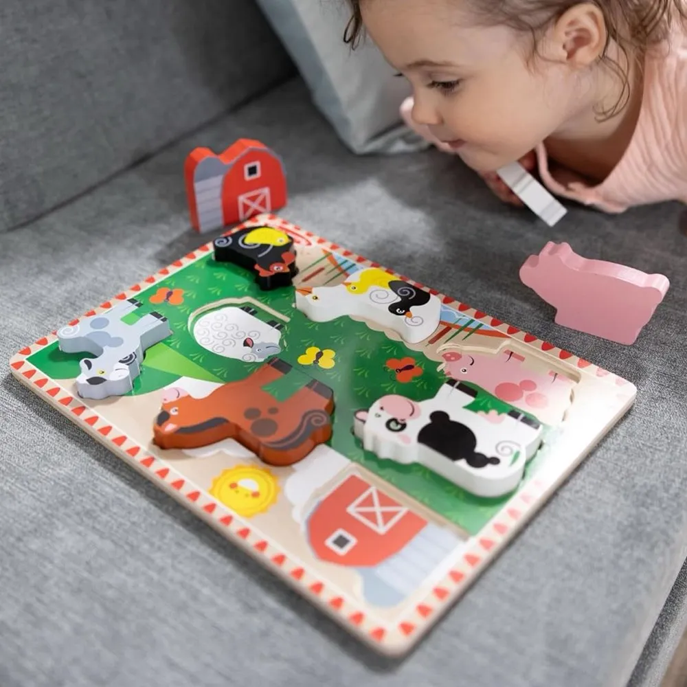 Melissa & Doug Farm Wooden Chunky Puzzle (8 pcs)  🧩 